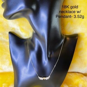 18K real gold necklace with pendant